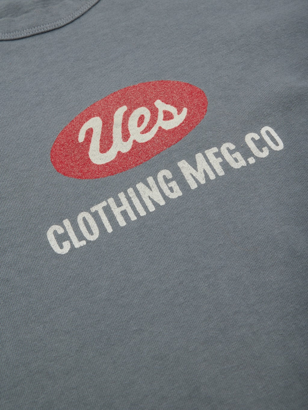 ues logo tshirt grey slim fit vintage print closeup