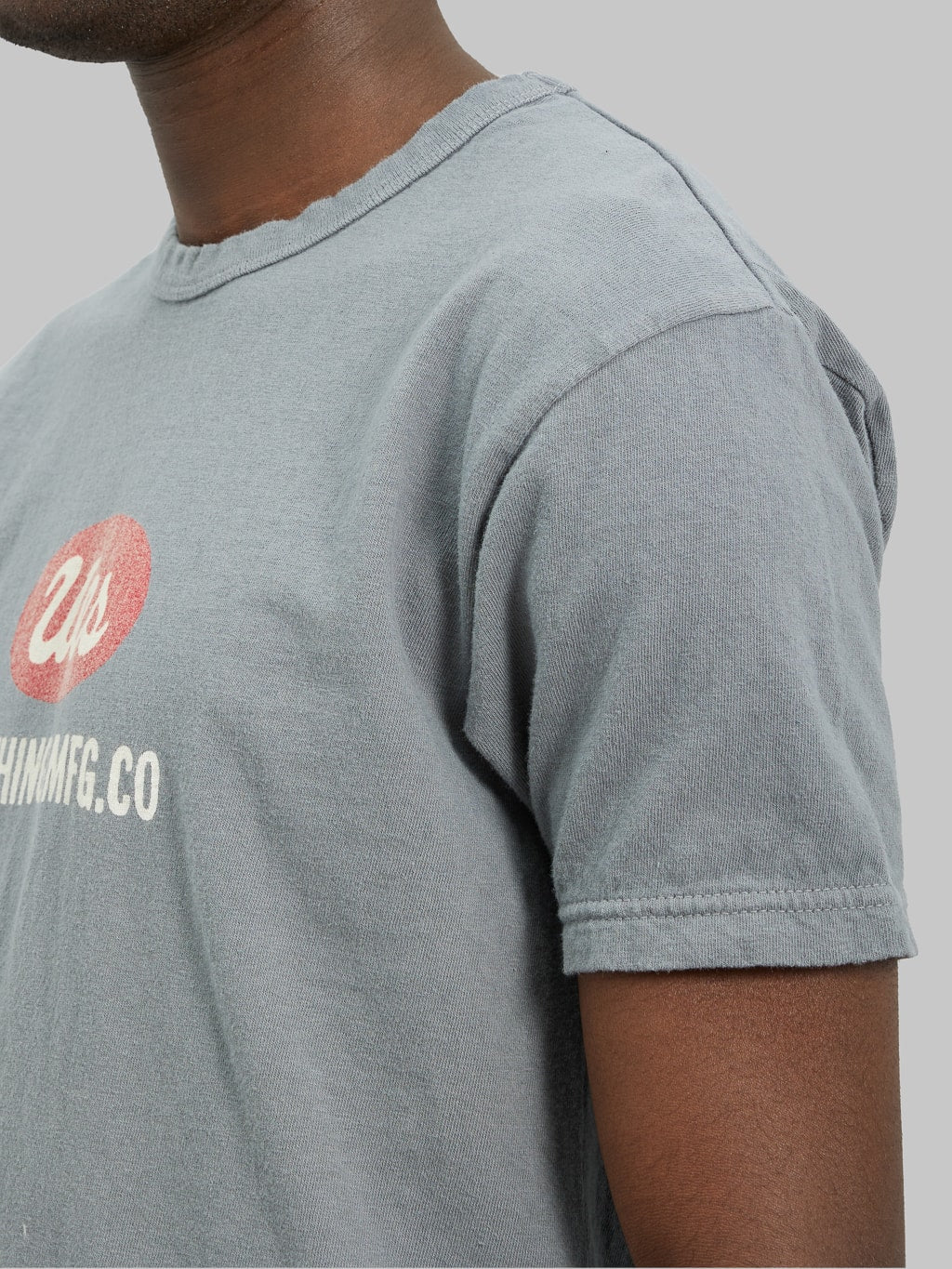 ues logo tshirt grey slim fit vintage sleeve details