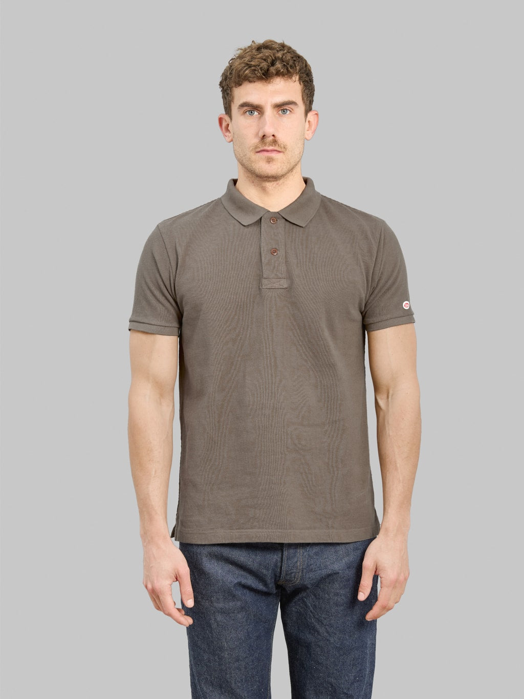 UES Polo Shirt Greige front look
