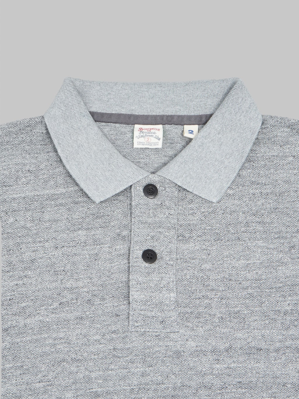 ues polo shirt grey collar buttons detail