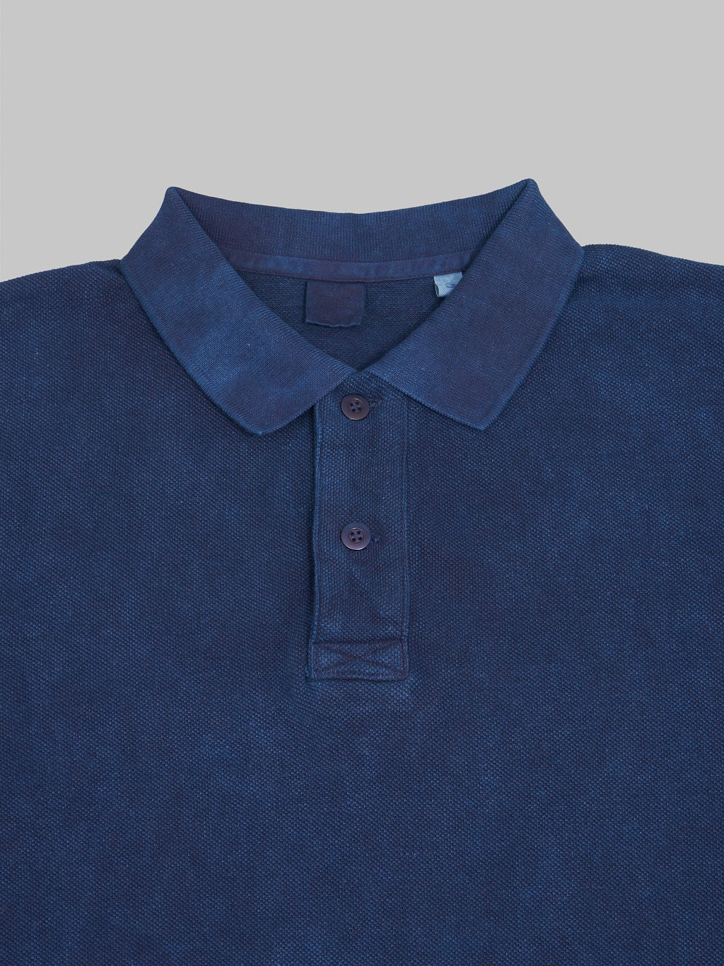 ues polo shirt indigo chest collar detail