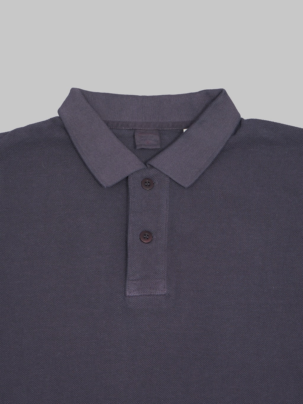 ues polo shirt navy front buttons collar