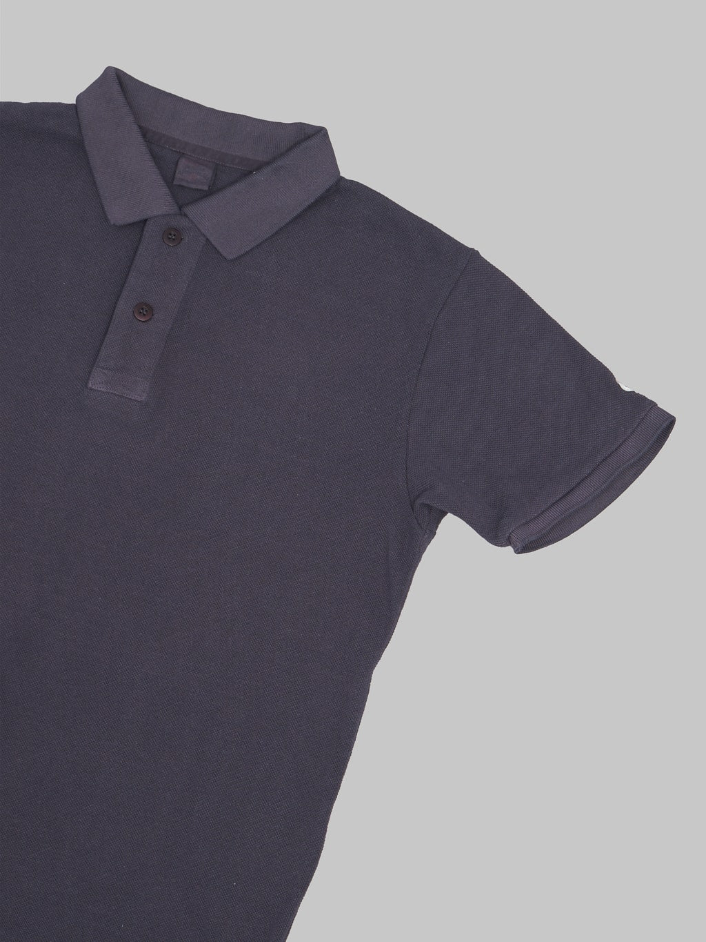 ues polo shirt navy sleeve stitching detail