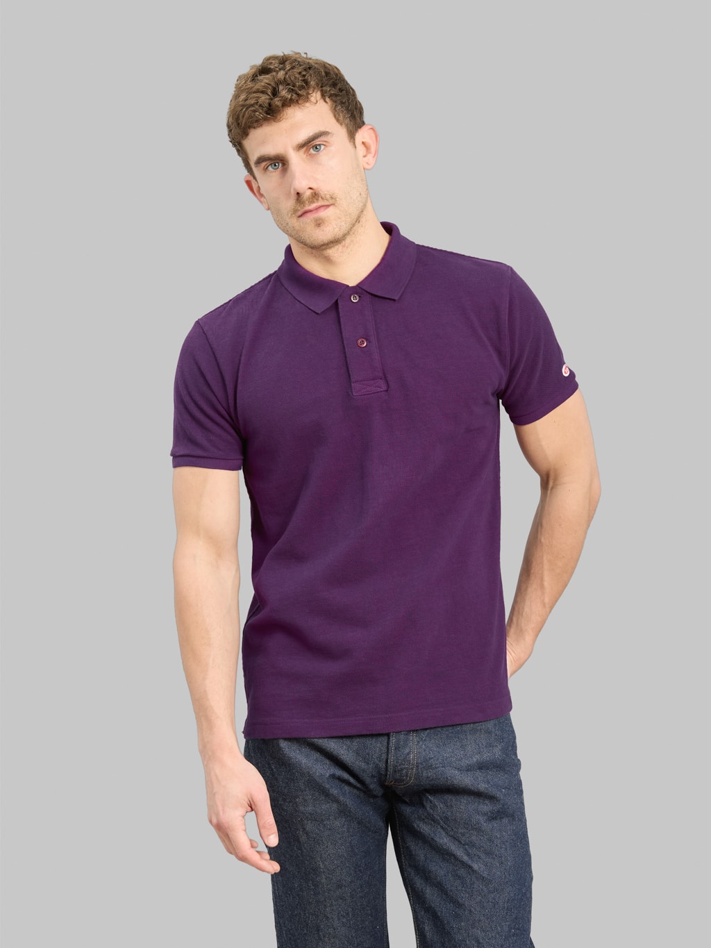 UES Polo Shirt Purple styled
