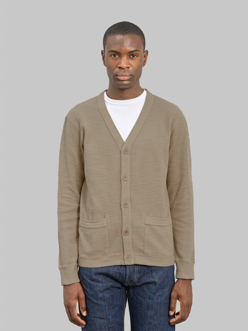 UES Single Rib Cardigan Beige