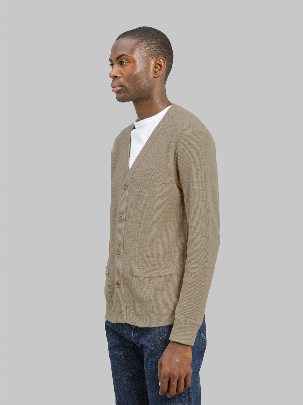 UES Single Rib Cardigan Beige