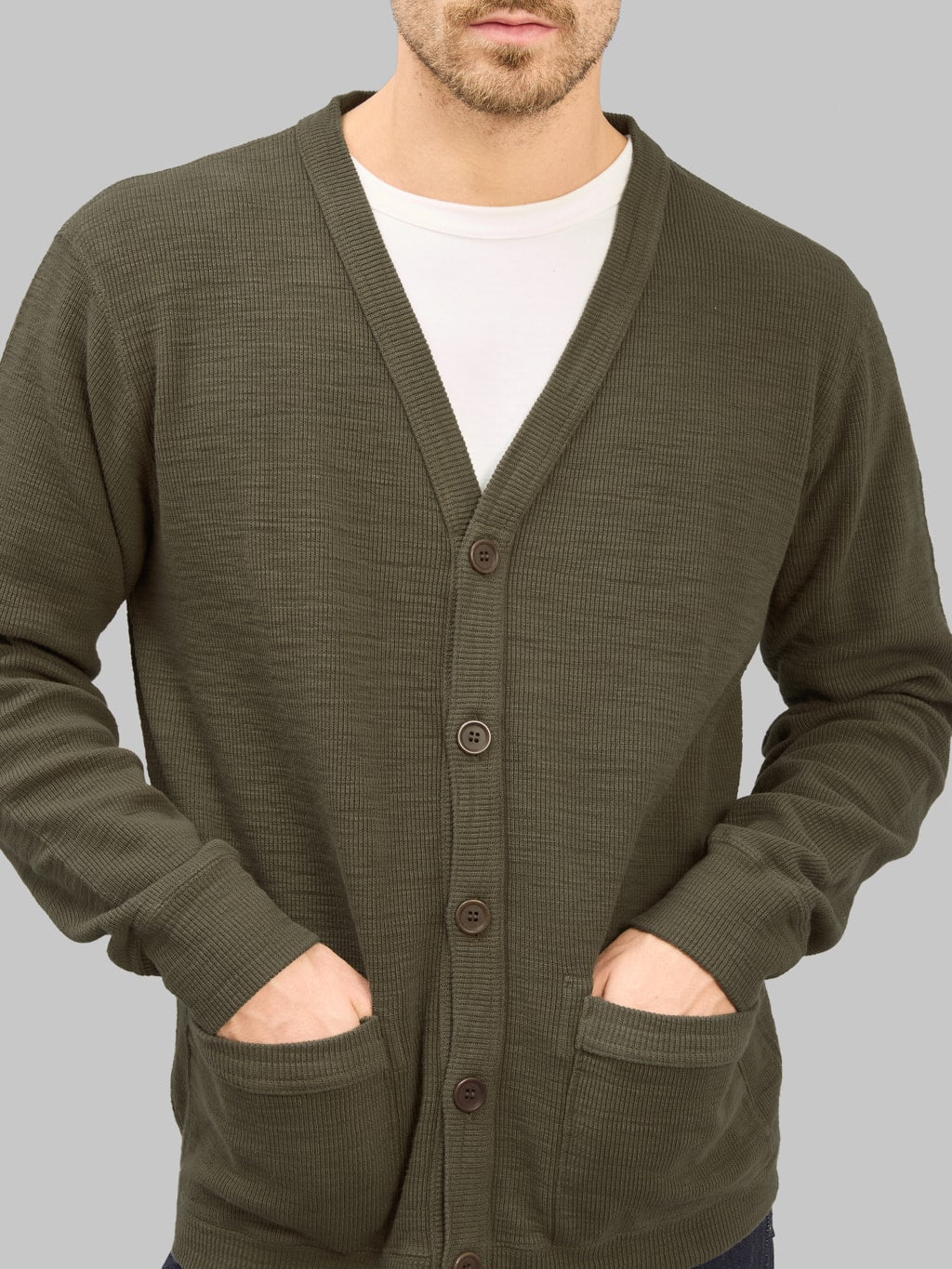 UES Single Rib Cardigan Olive
