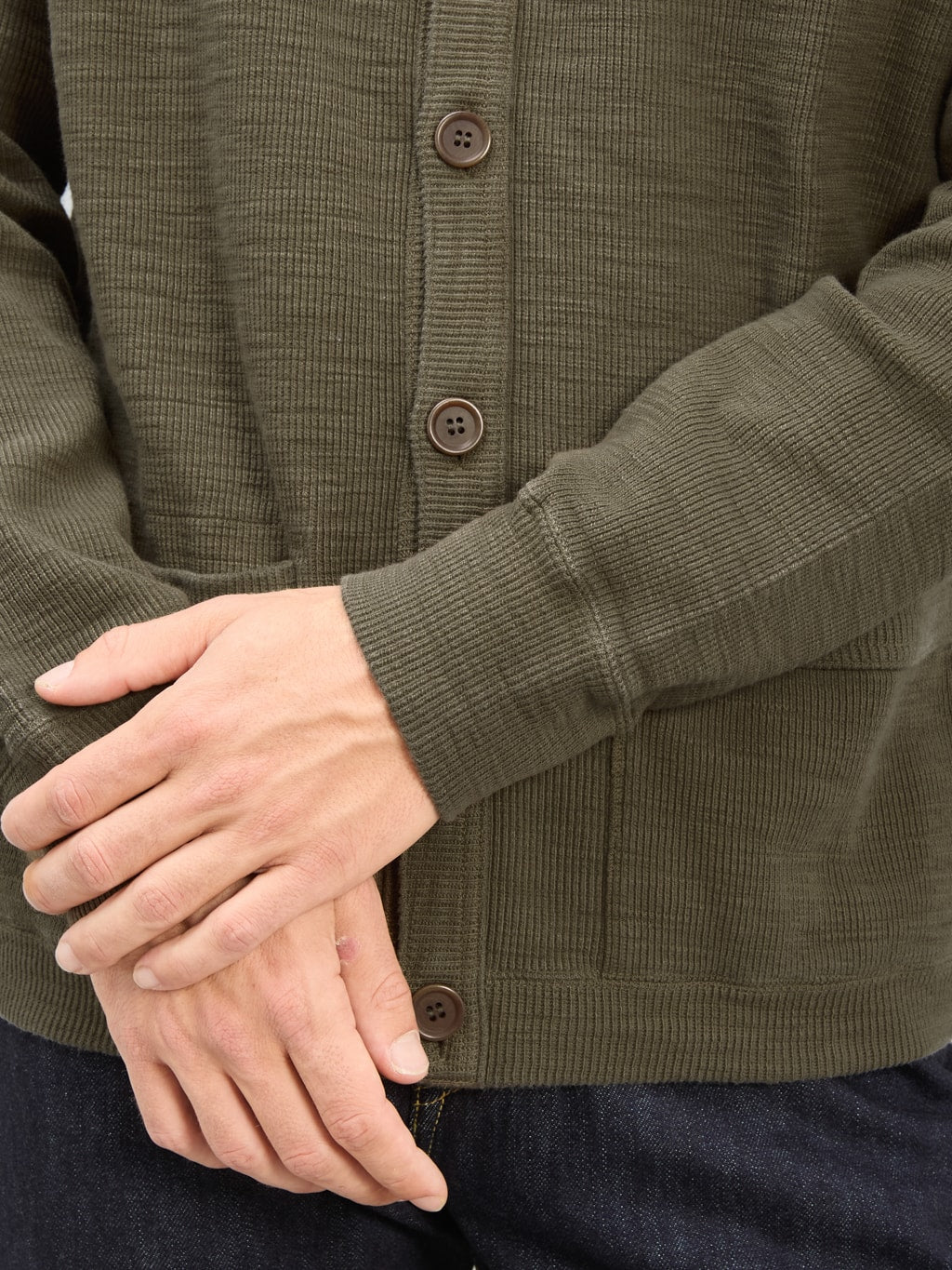 UES Single Rib Cardigan Olive