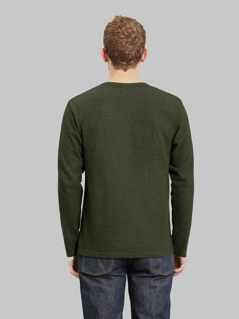 UES No.8 Slub Nep Long Sleeve T-Shirt Green
