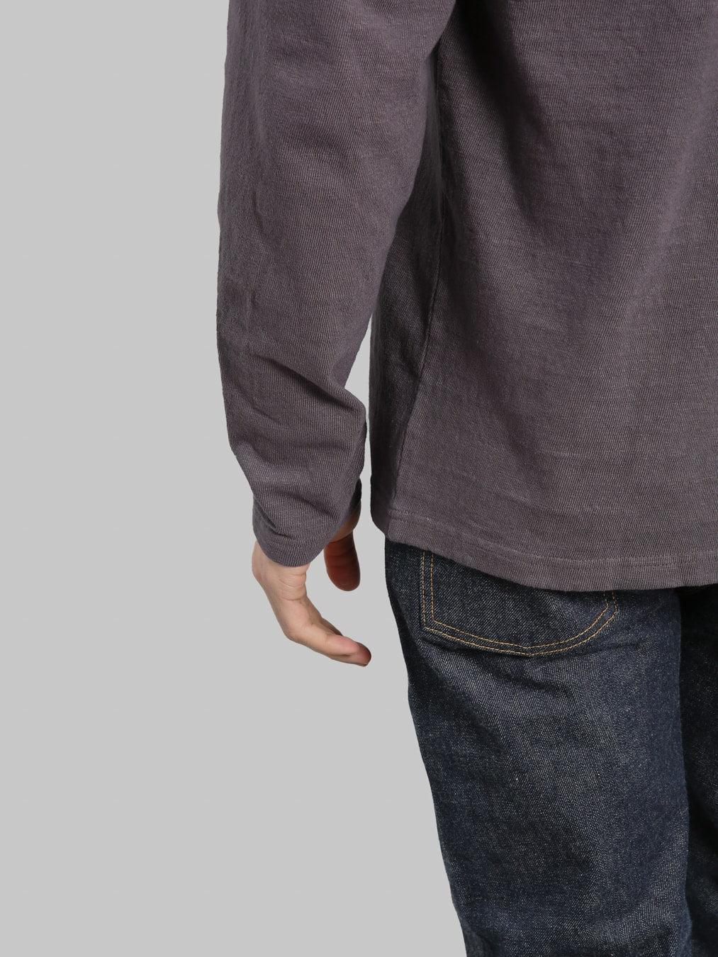 UES No.8 Slub Nep Long Sleeve T-Shirt Purple Navy