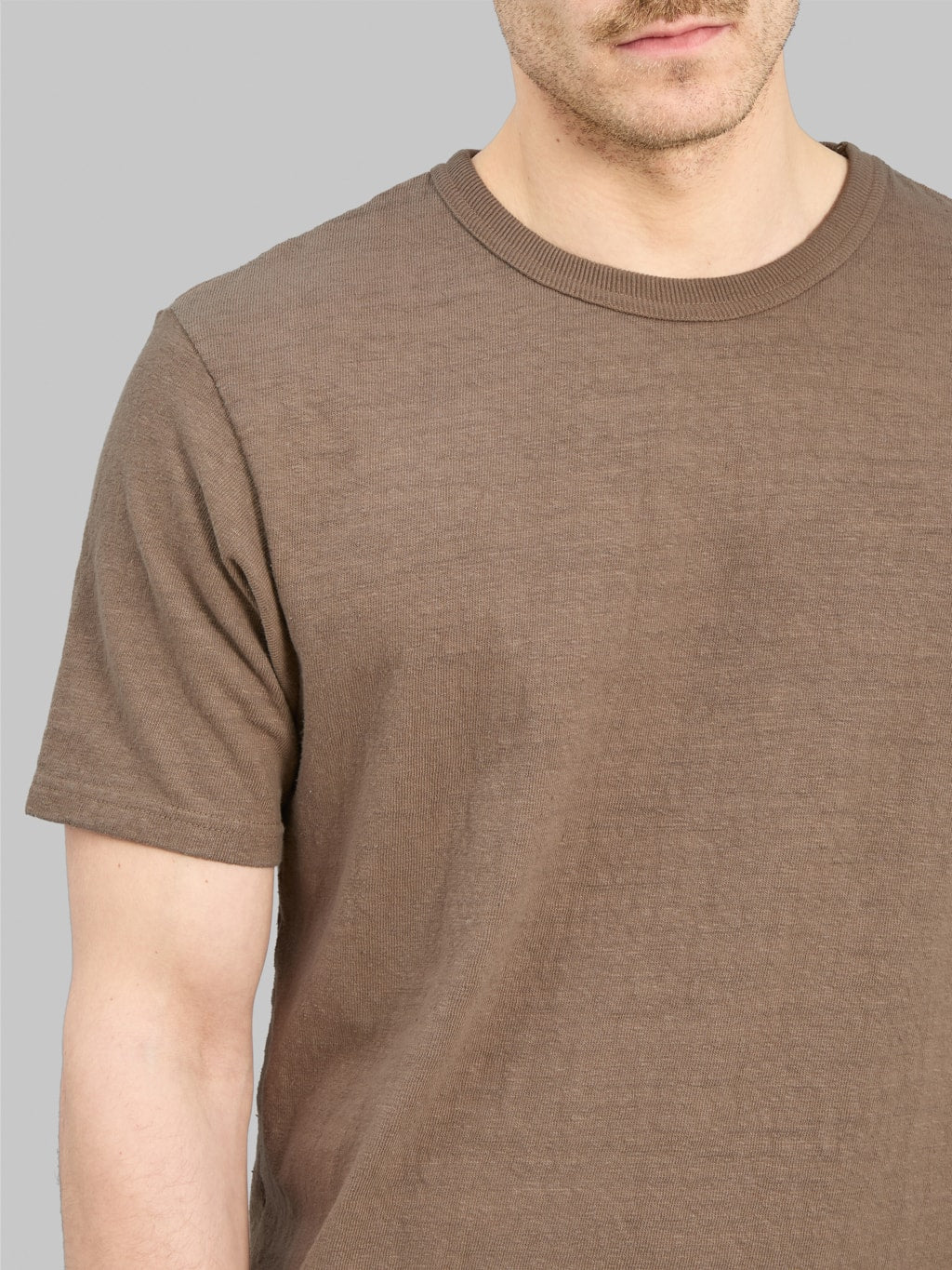 UES No8 Slub Nep Short Sleeve TShirt Coffee sleeve