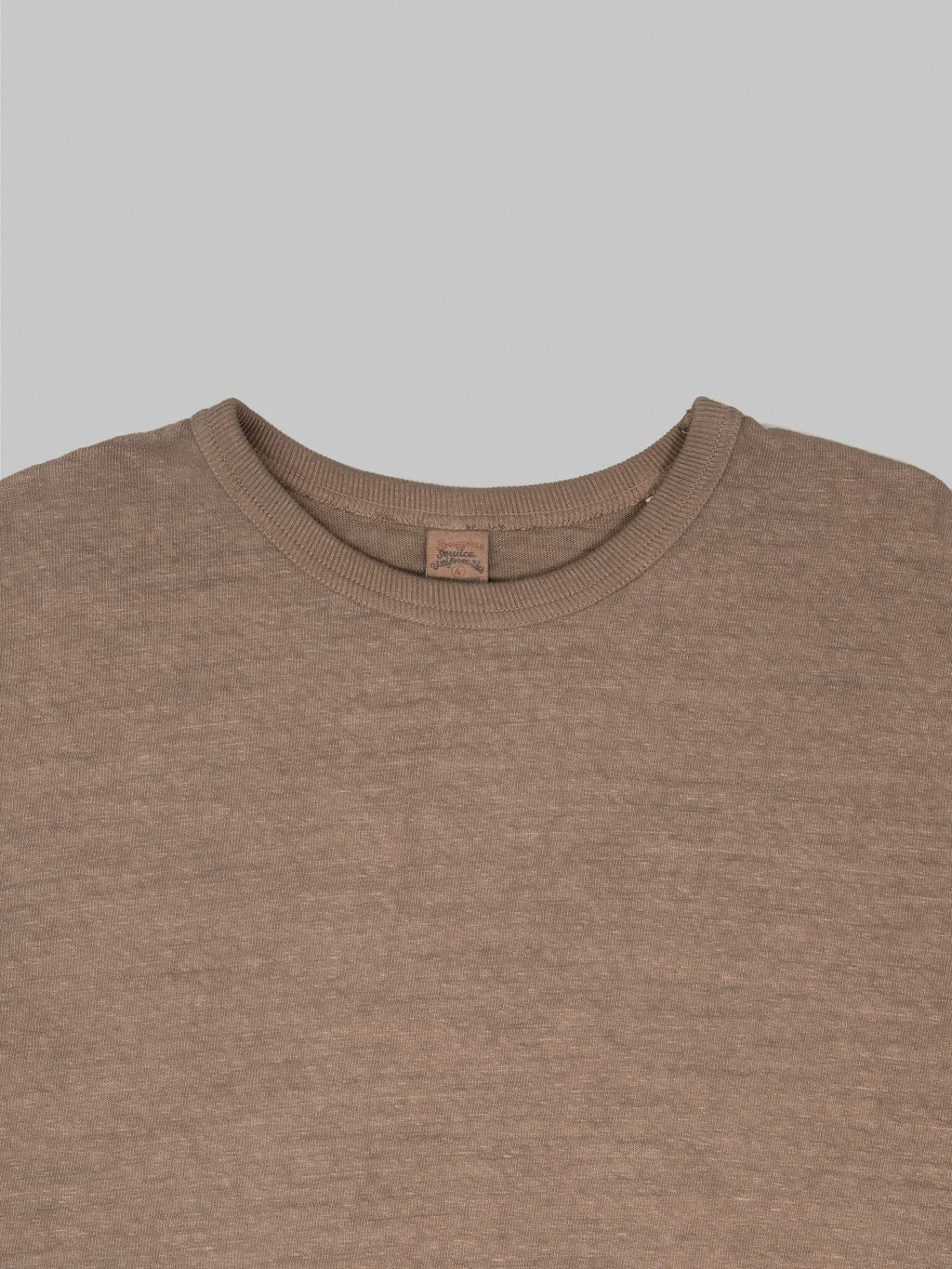 UES No8 Slub Nep Short Sleeve TShirt Coffee collar