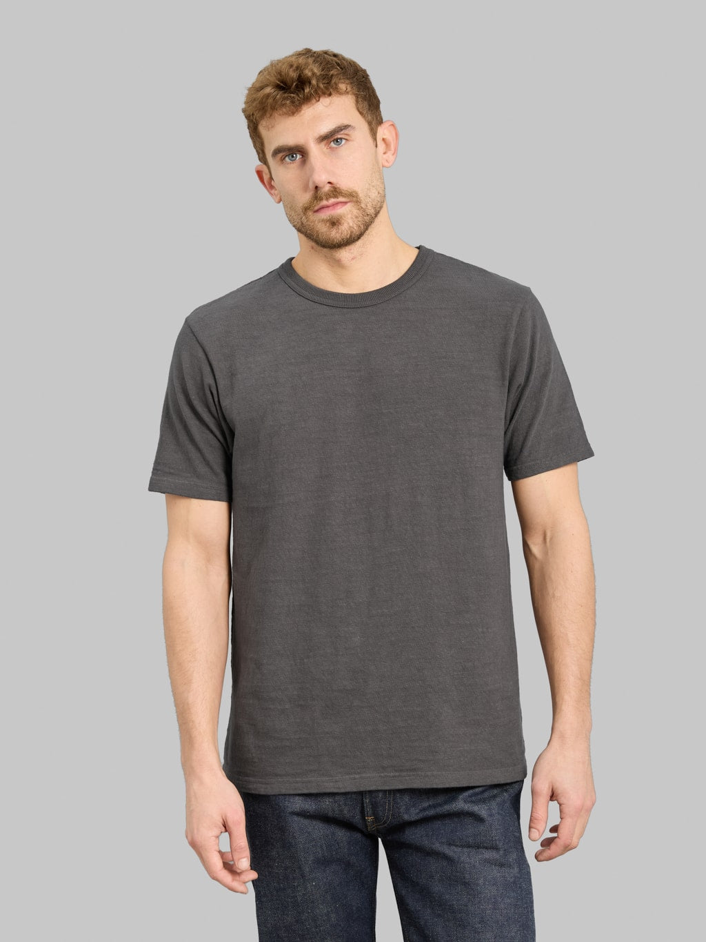 UES No.8 Slub Nep Short Sleeve T-Shirt Steel Grey