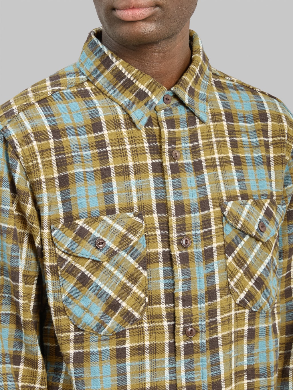 UES Slubby Flannel Shirt Mustard