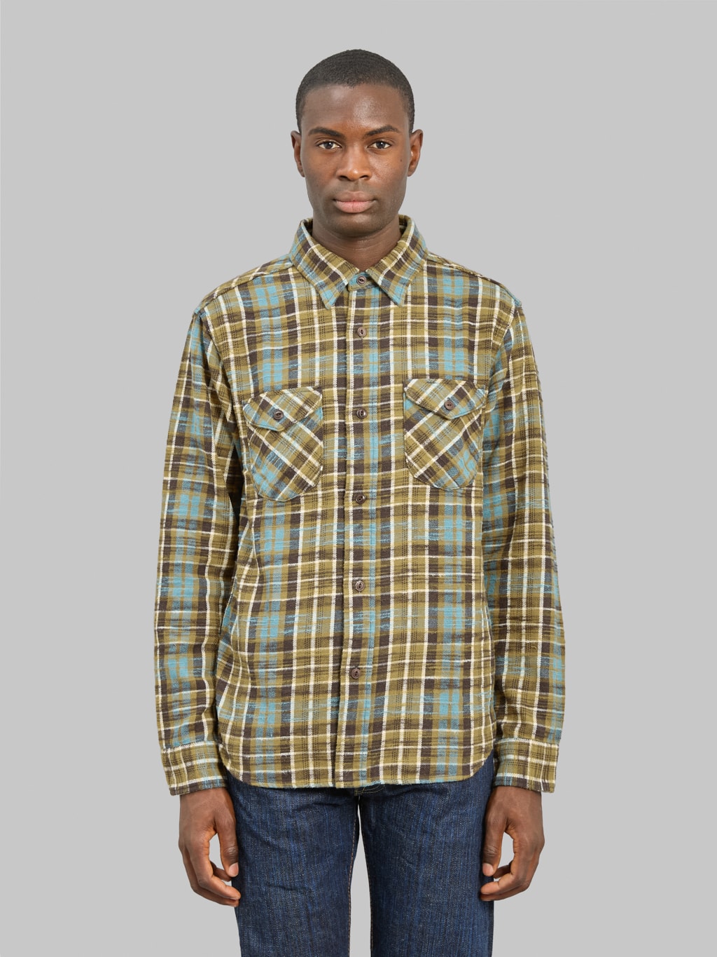UES Slubby Flannel Shirt Mustard