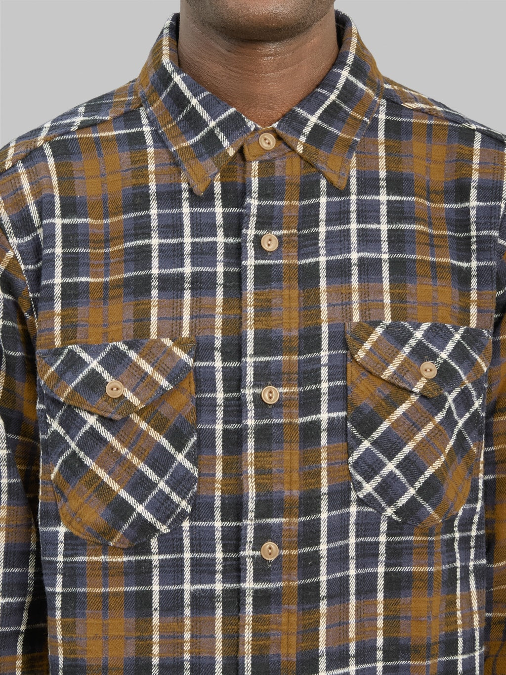 UES Slubby Flannel Shirt Purple chest
