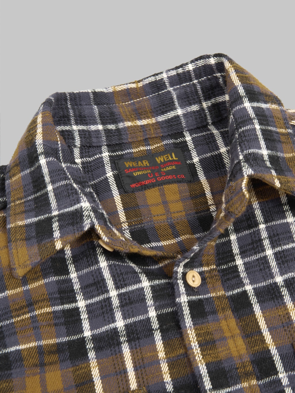 UES Slubby Flannel Shirt Purple collar