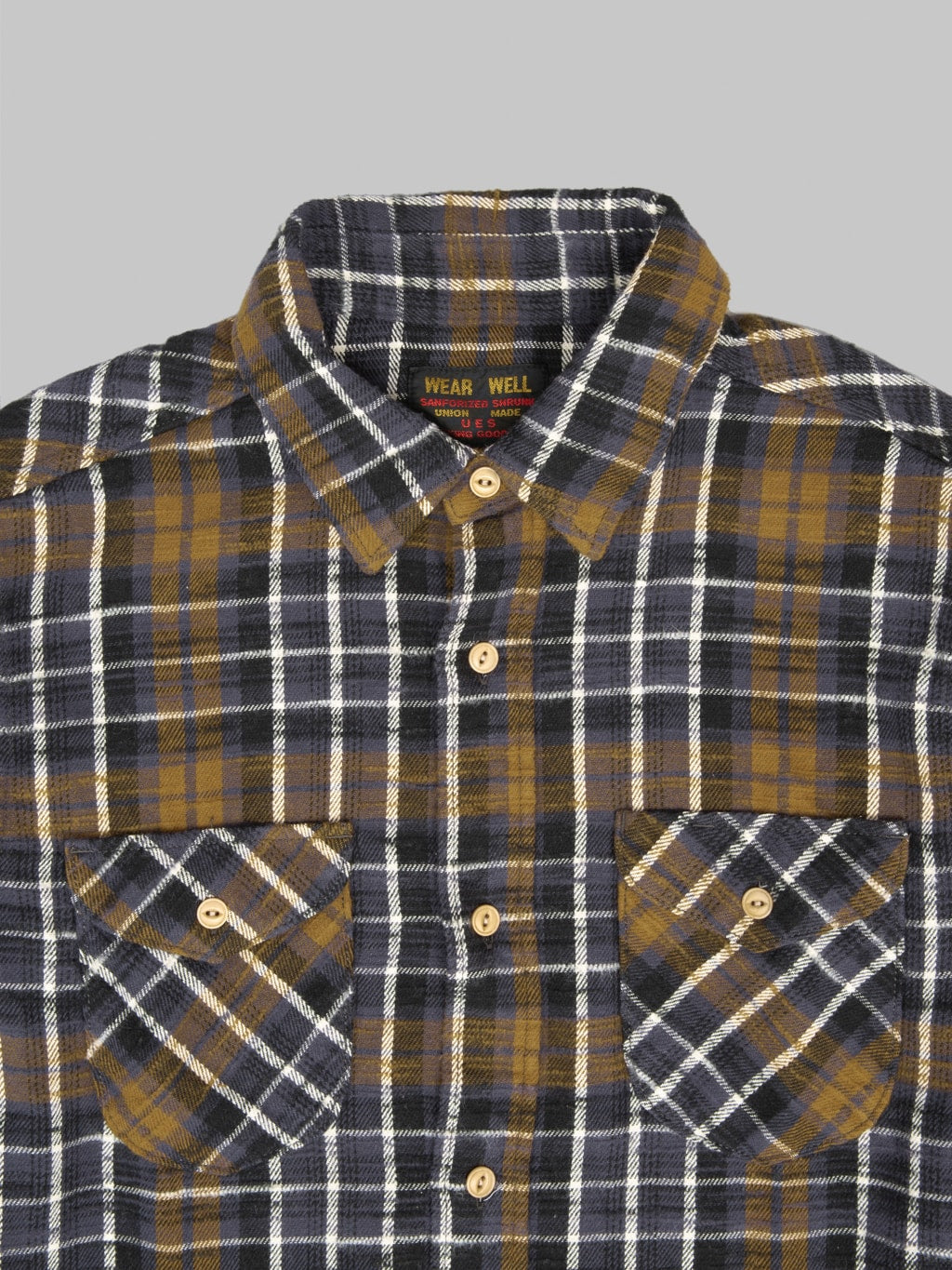 UES Slubby Flannel Shirt Purple chest pockets