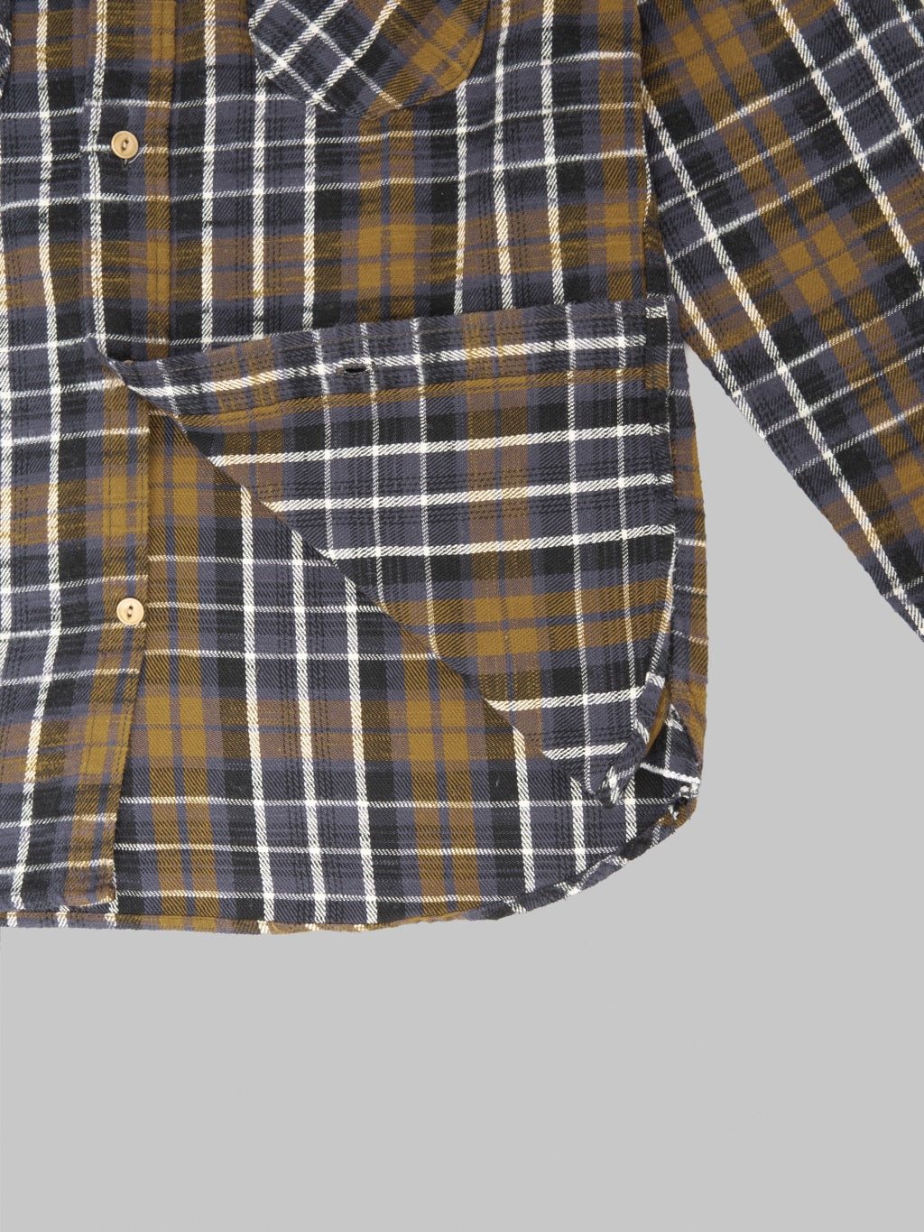 UES Slubby Flannel Shirt Purple interior tag