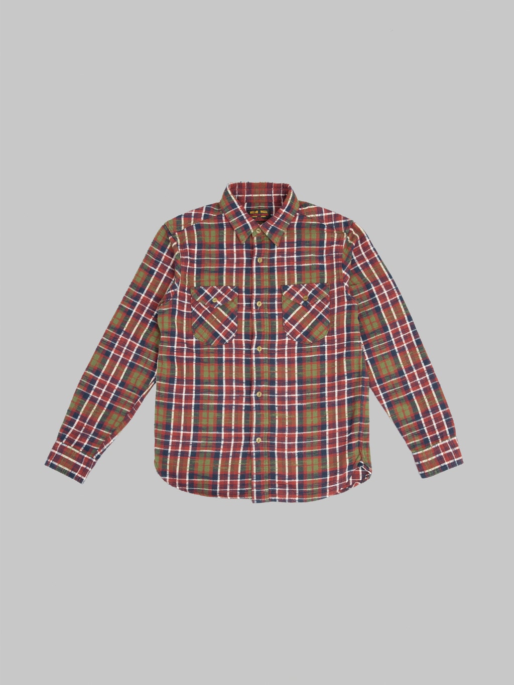 UES Slubby Flannel Shirt Red 100 cotton