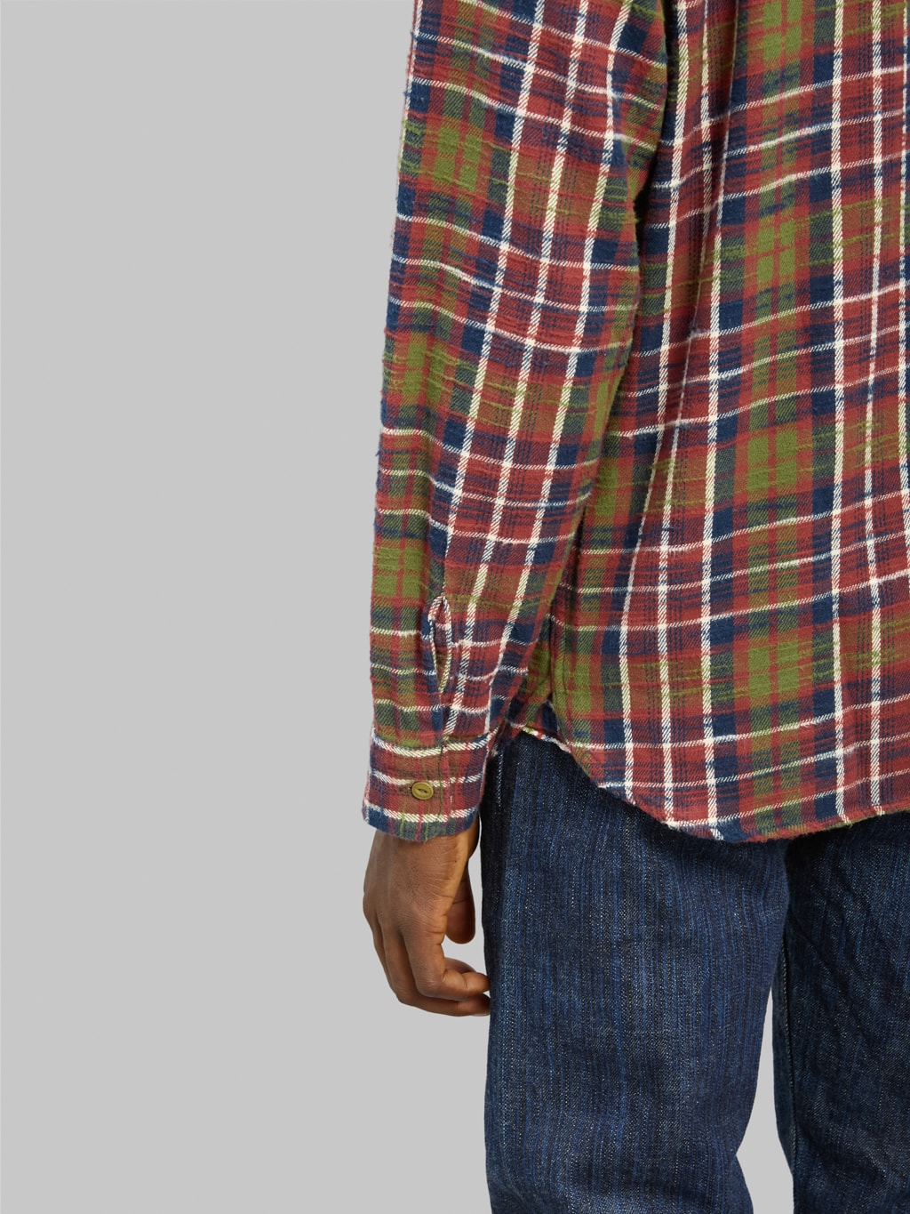 UES Slubby Flannel Shirt Red cuff details