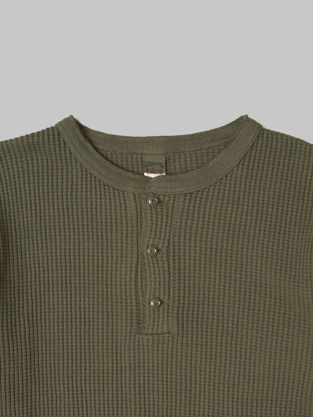 UES Thermal Big Waffle Henley T-Shirt Brown