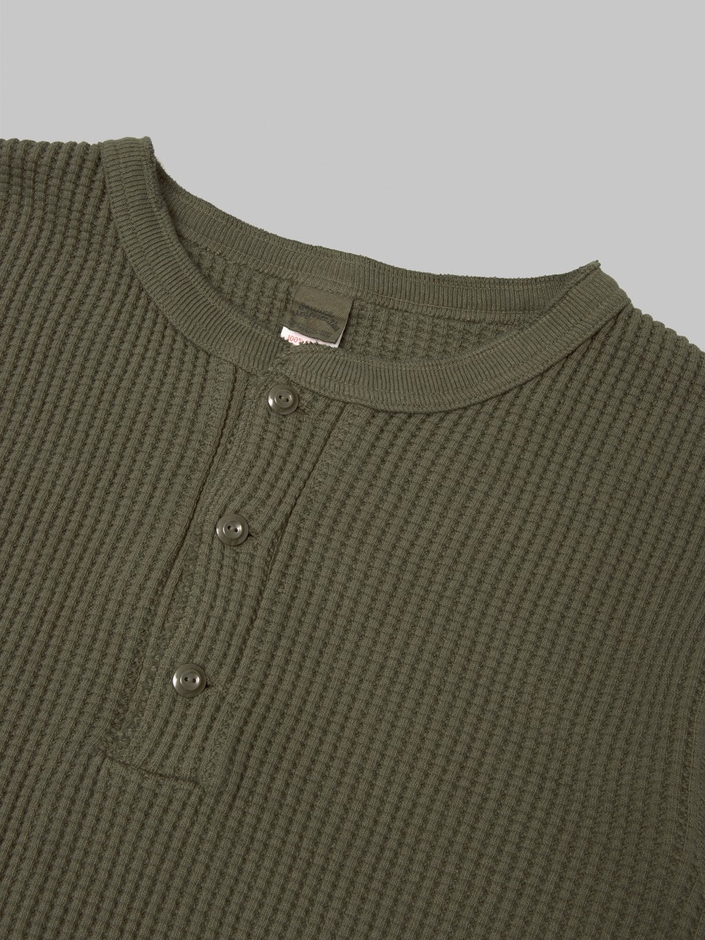 UES Thermal Big Waffle Henley T-Shirt Brown