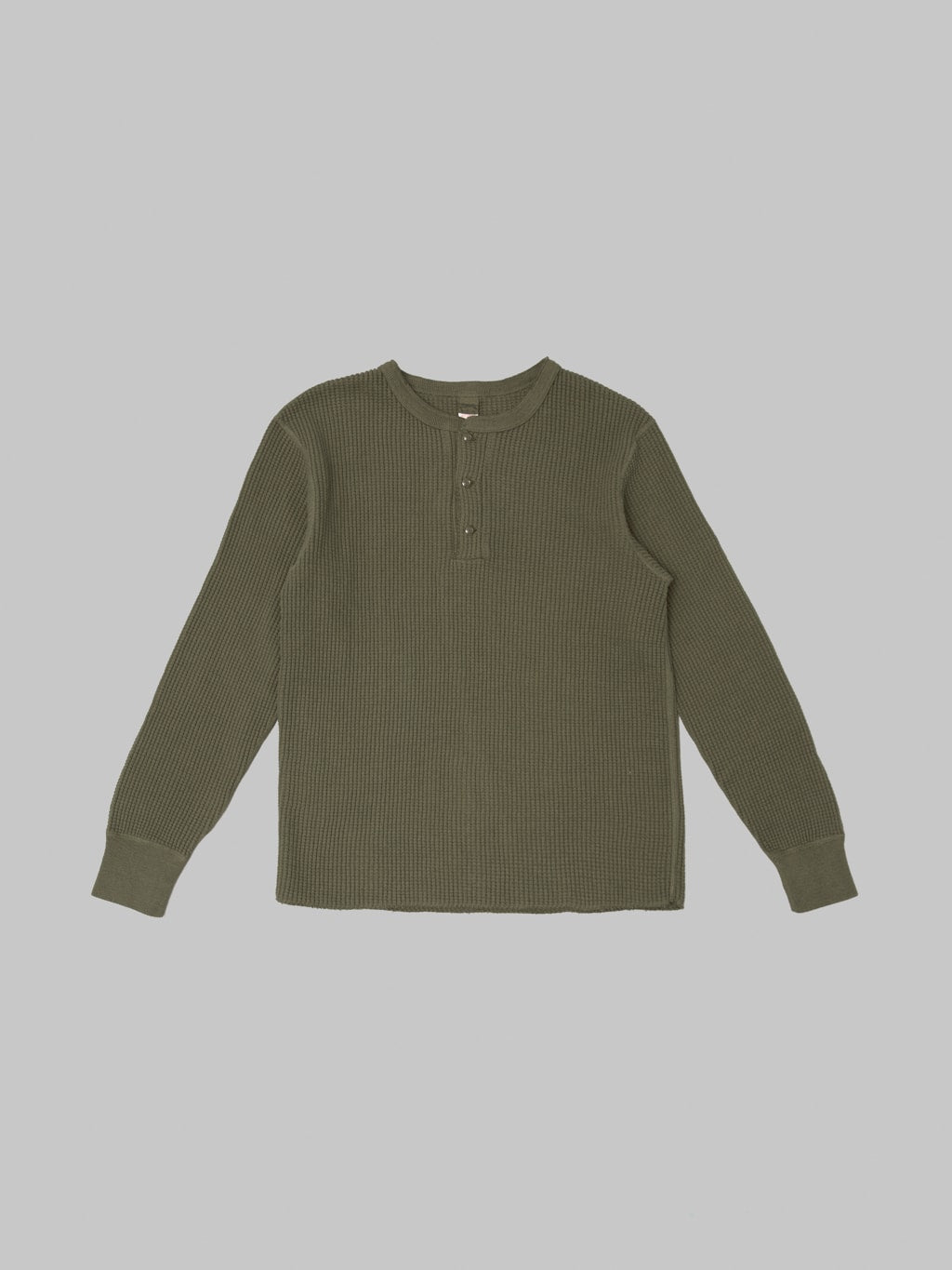 UES Thermal Big Waffle Henley T-Shirt Brown