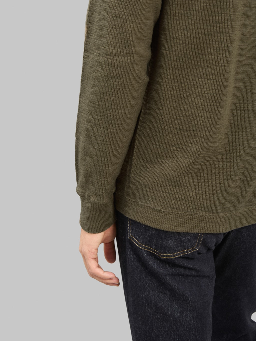 UES Thermal Big Waffle Henley T-Shirt Brown