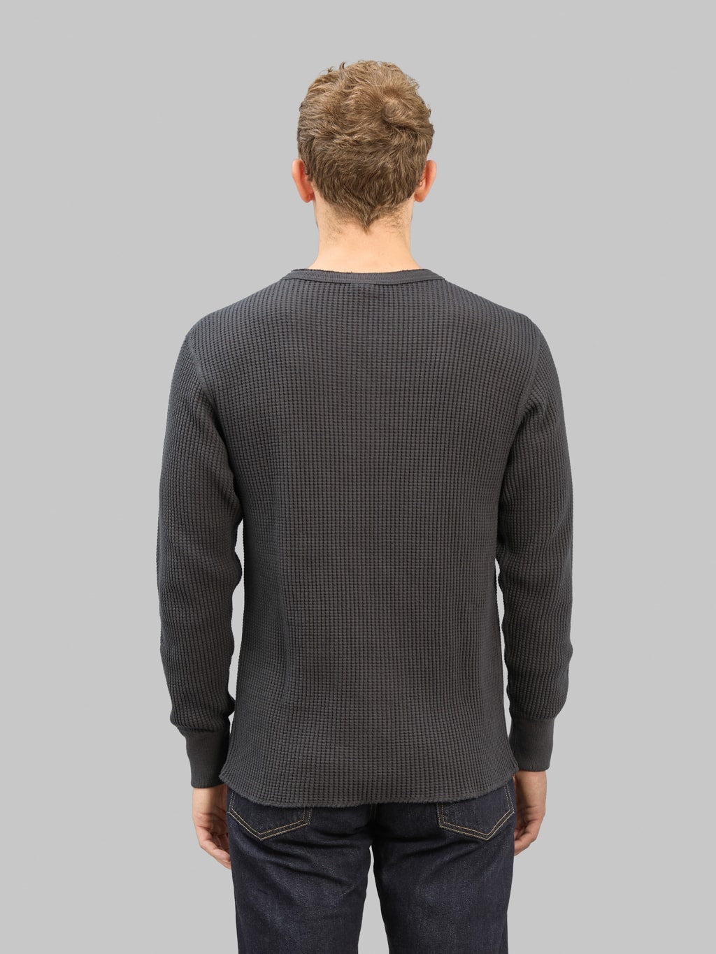 UES Thermal Big Waffle Henley T-Shirt Steel Grey