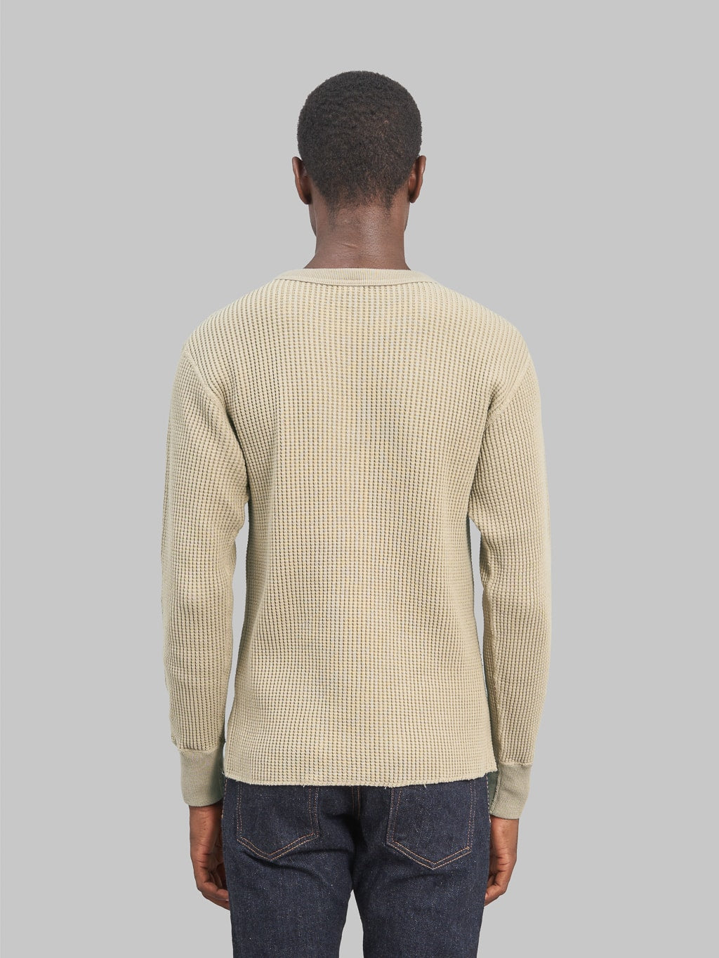 UES Thermal Big Waffle Tshirt Ecru back fit