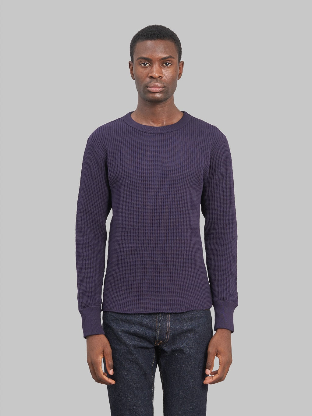 UES Thermal Big Waffle Tshirt Navy Slim Cut