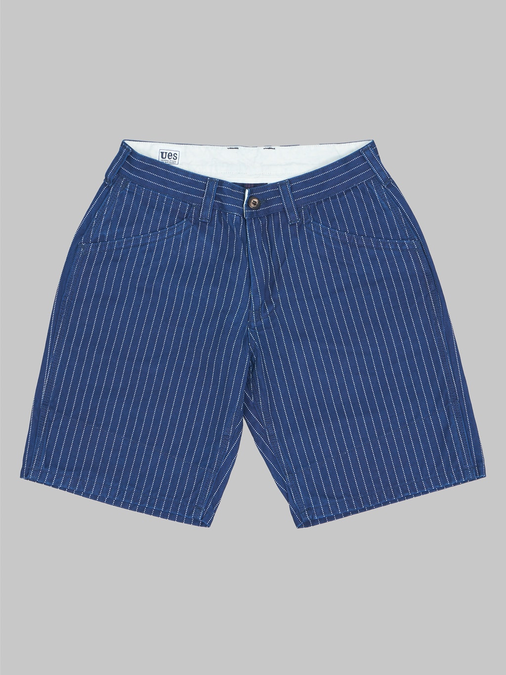 ues wabash indigo short pants front details