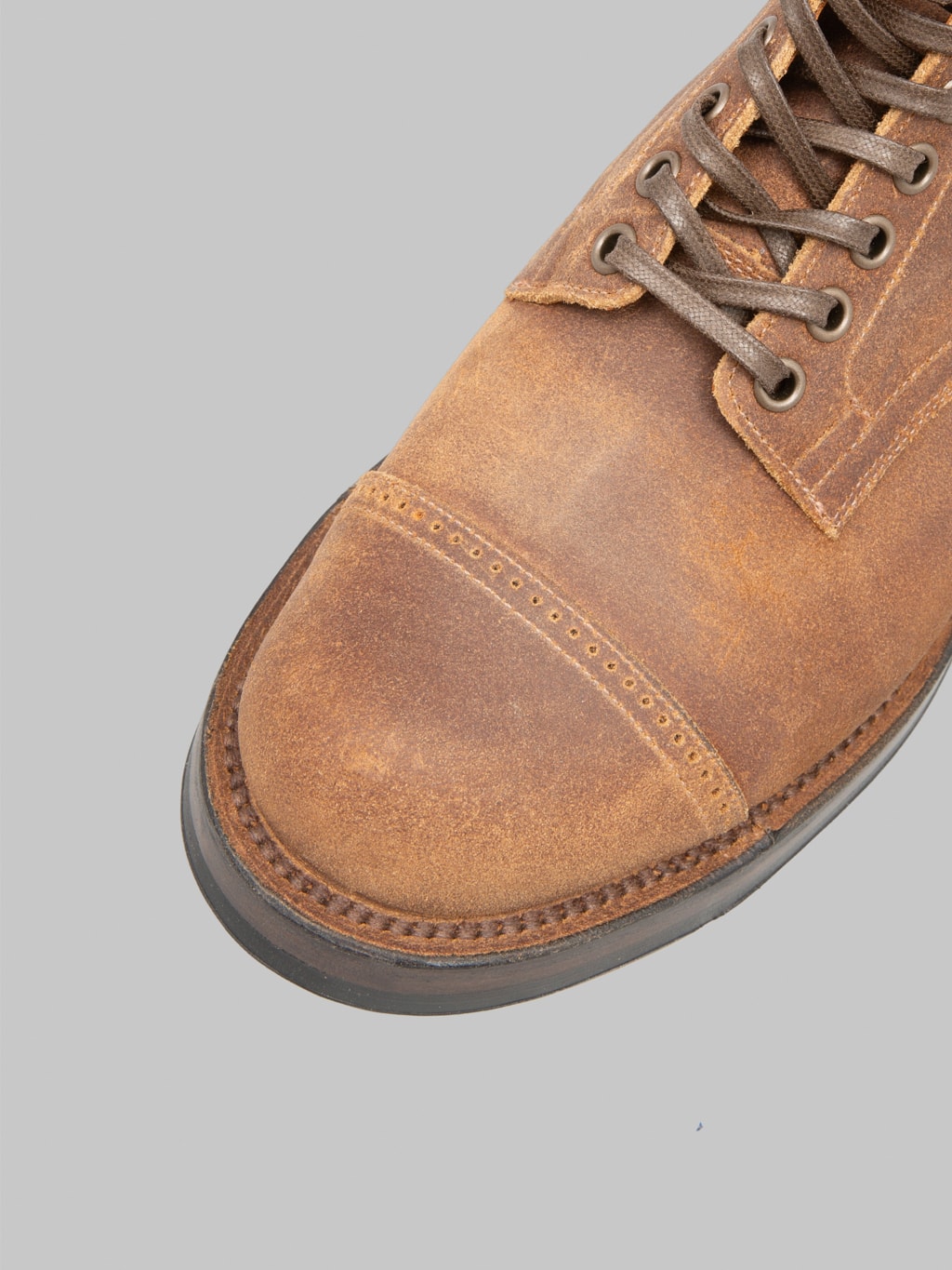 Viberg Service Boot 2040 DCT Toast Waxy Commander toe closeup