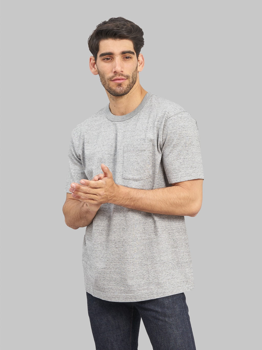 whitesville heavyweight pocket tshirt grey styled