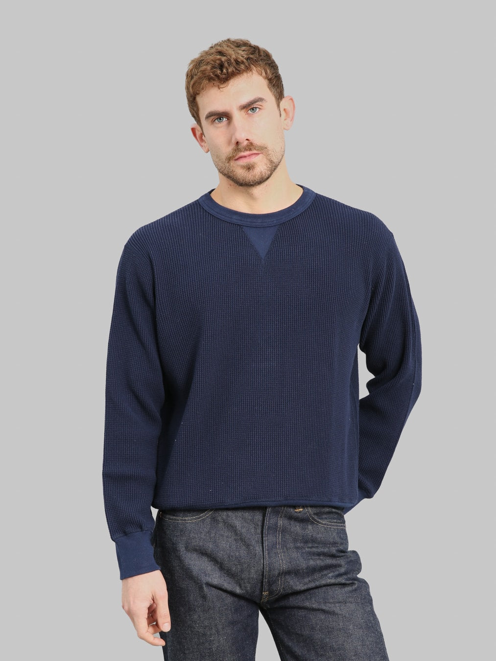 Whitesville Thermal T-Shirt V-Neck Navy