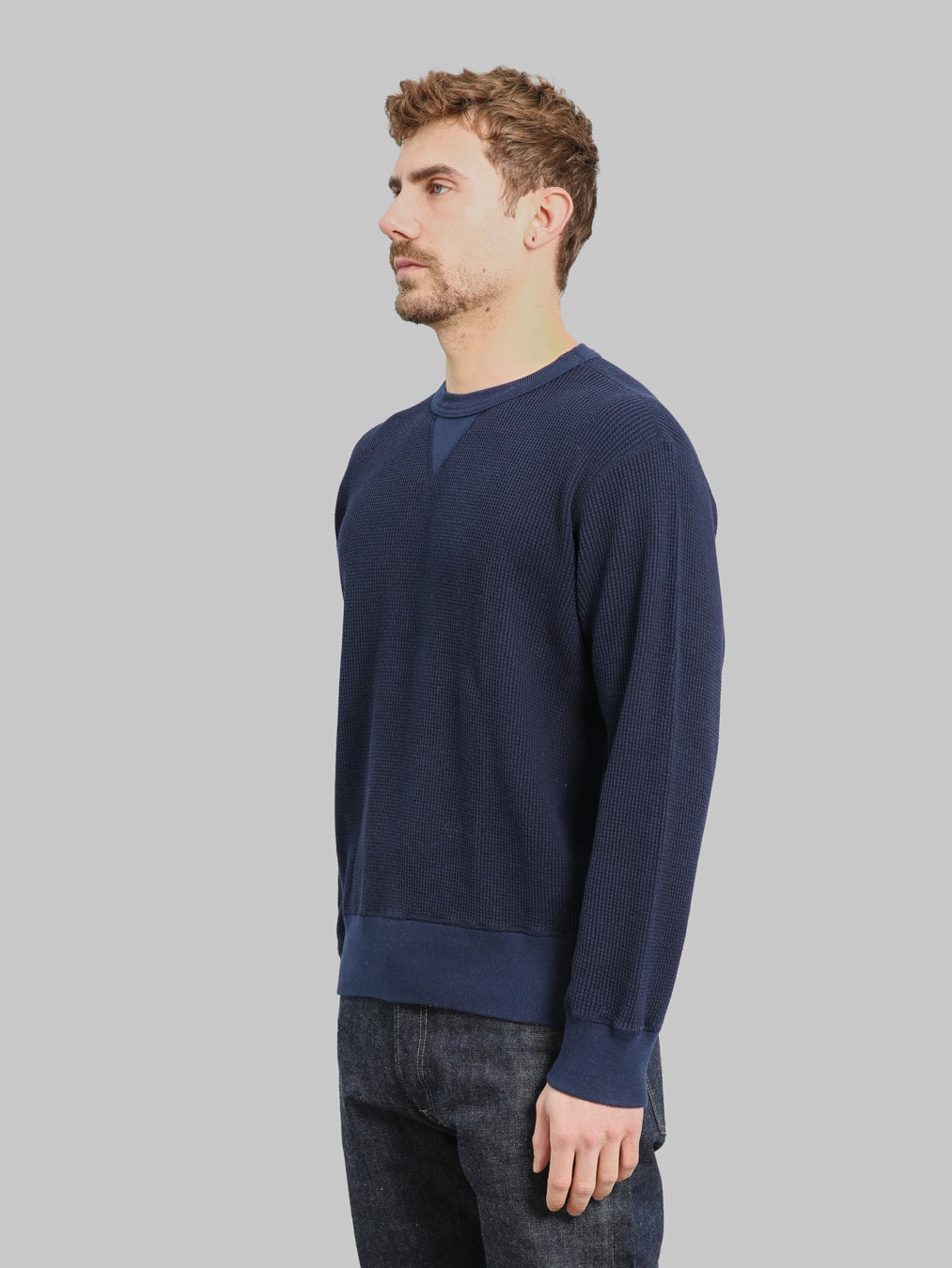 Whitesville Thermal T-Shirt V-Neck Navy