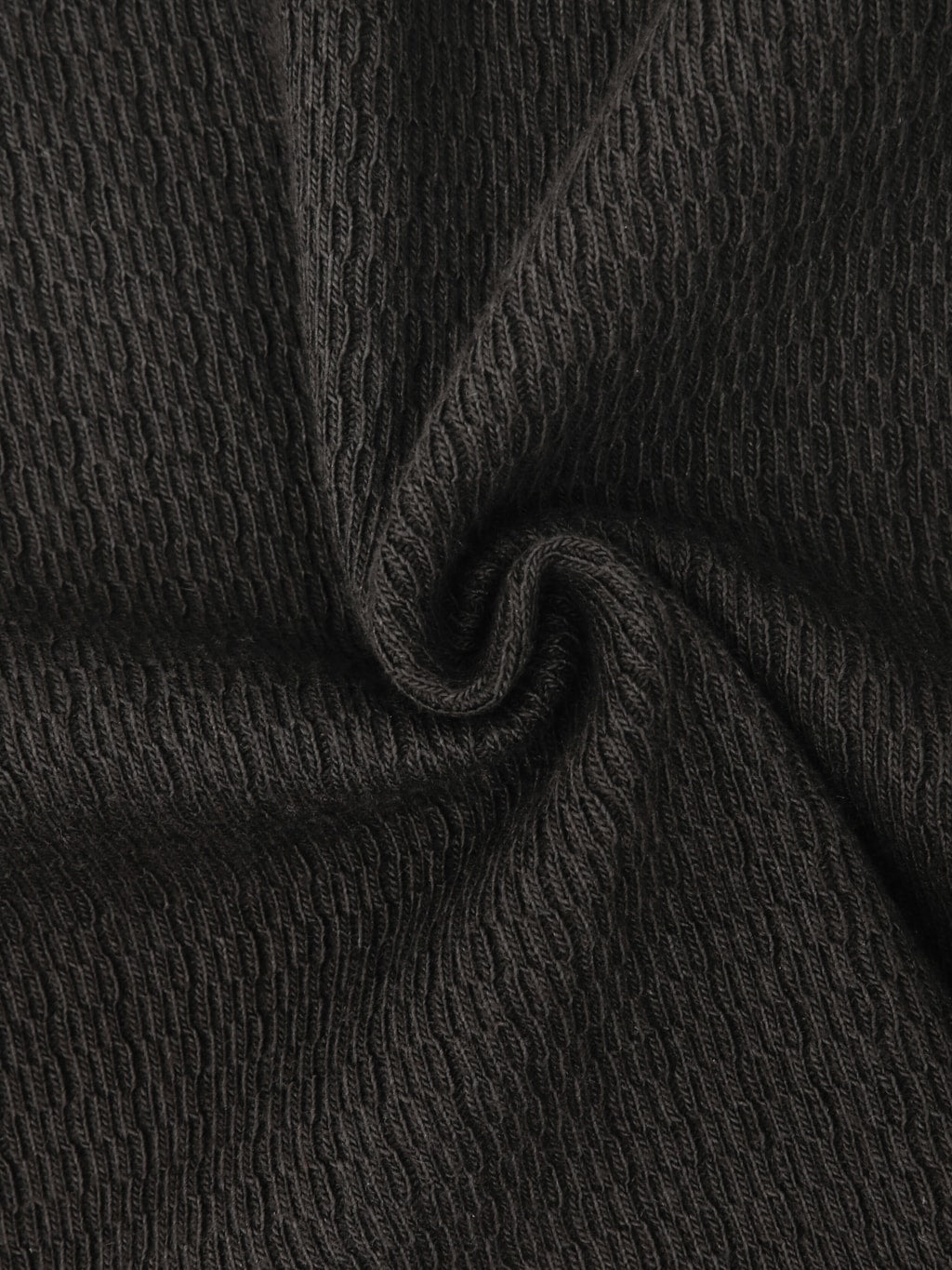 Wonder Looper Cashmere Blend Honeycomb Henley Sumi Black