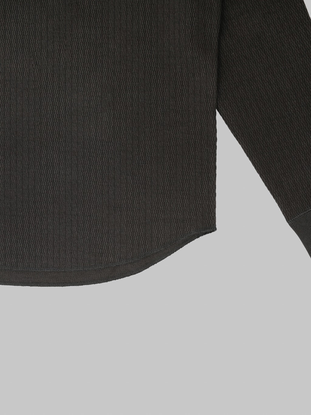 Wonder Looper Cashmere Blend Honeycomb Henley Sumi Black