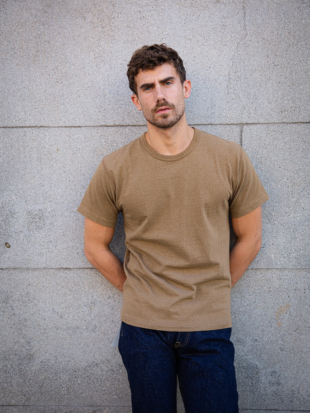 Wonder Looper Iron Mordant Foxfibre® Tsuriami Crewneck T-Shirt Coyote 70