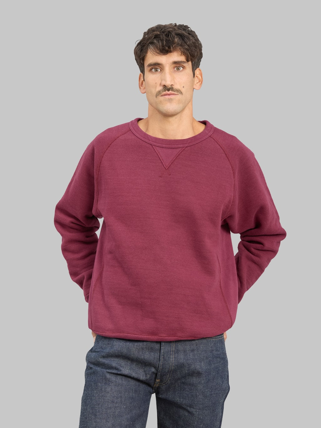 Wonder Looper Pullover Crewneck 876gsm Double Heavyweight French Terry Burgundy