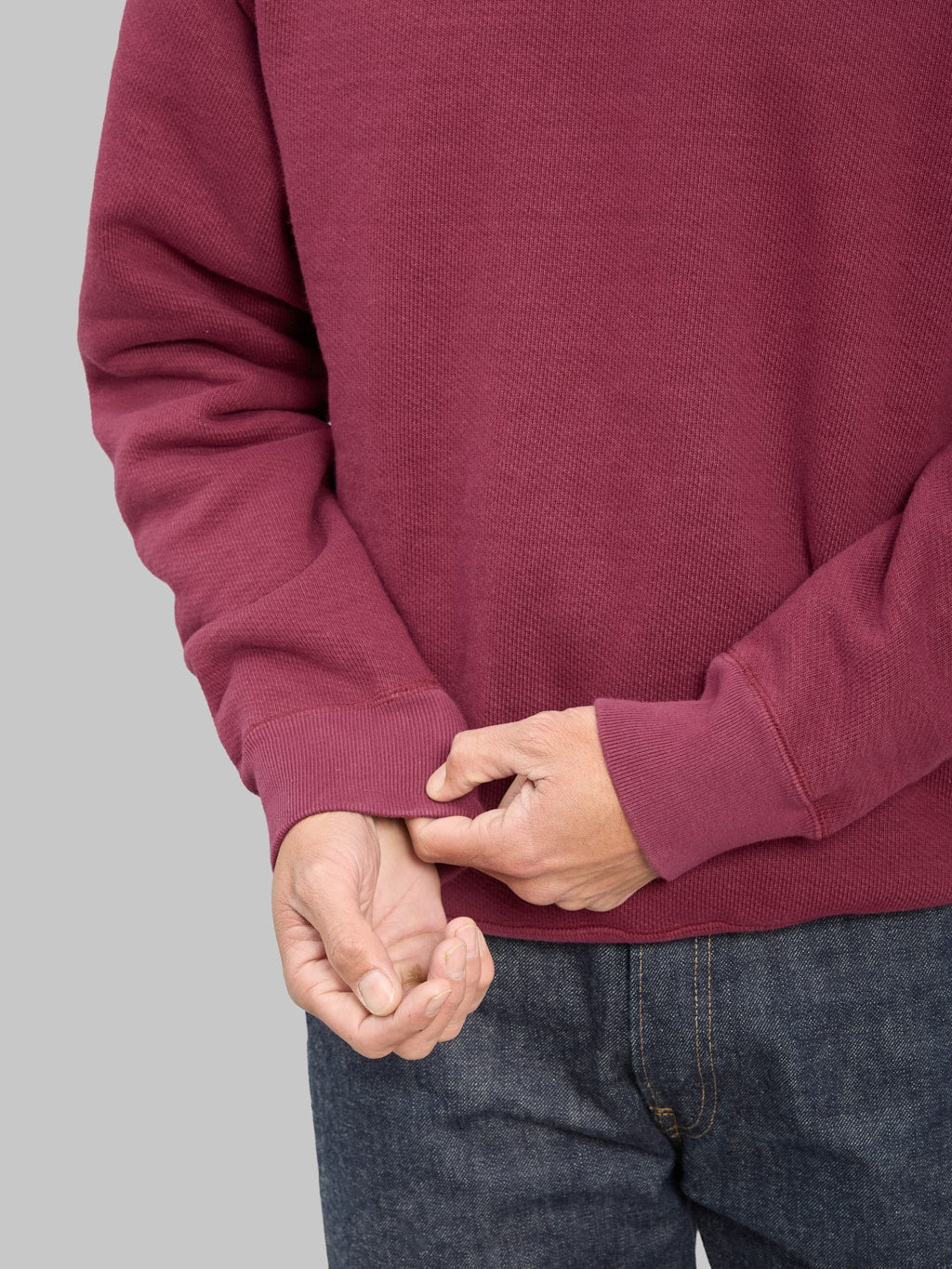 Wonder Looper Pullover Crewneck 876gsm Double Heavyweight French Terry Burgundy