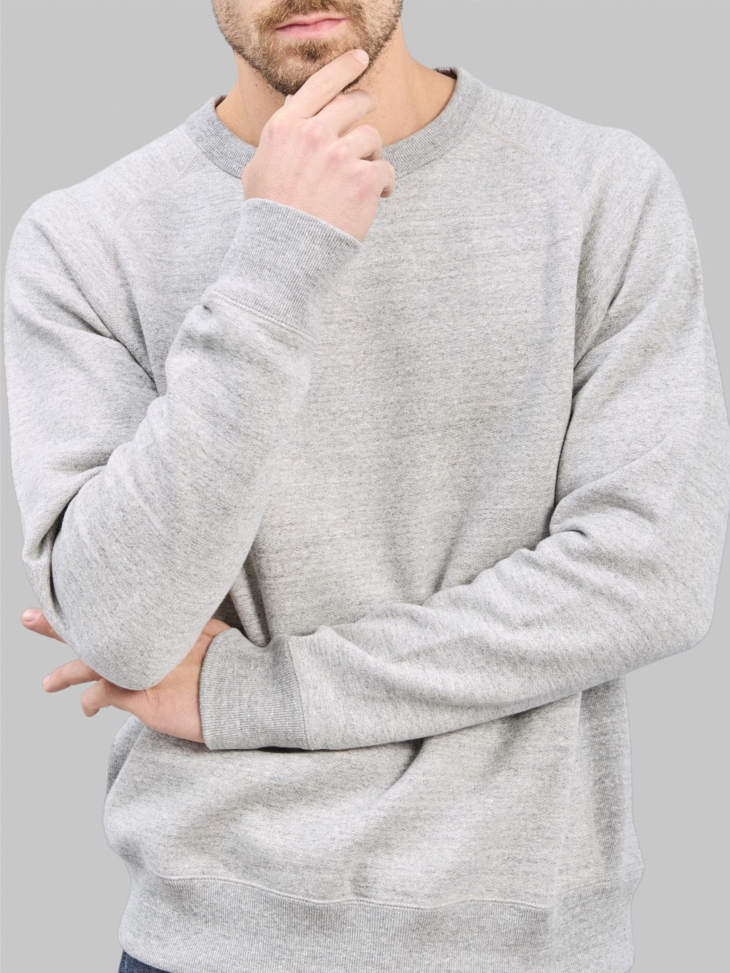 Wonder Looper Pullover Crewneck Fleeced Foxfibre Heather Grey soft