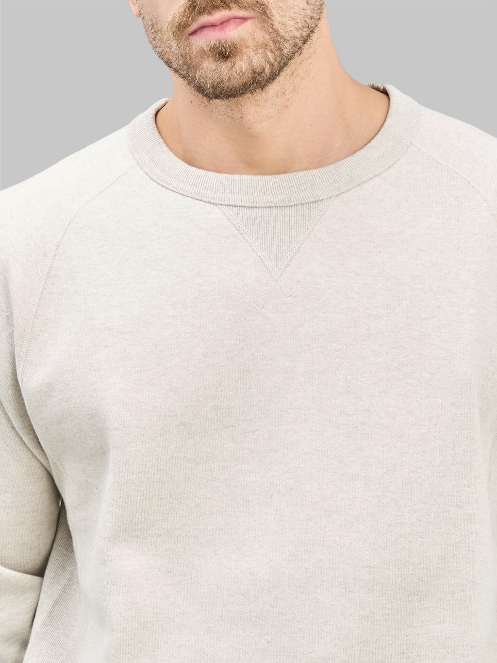 Wonder Looper Pullover Crewneck Fleeced Foxfibre Heather chest