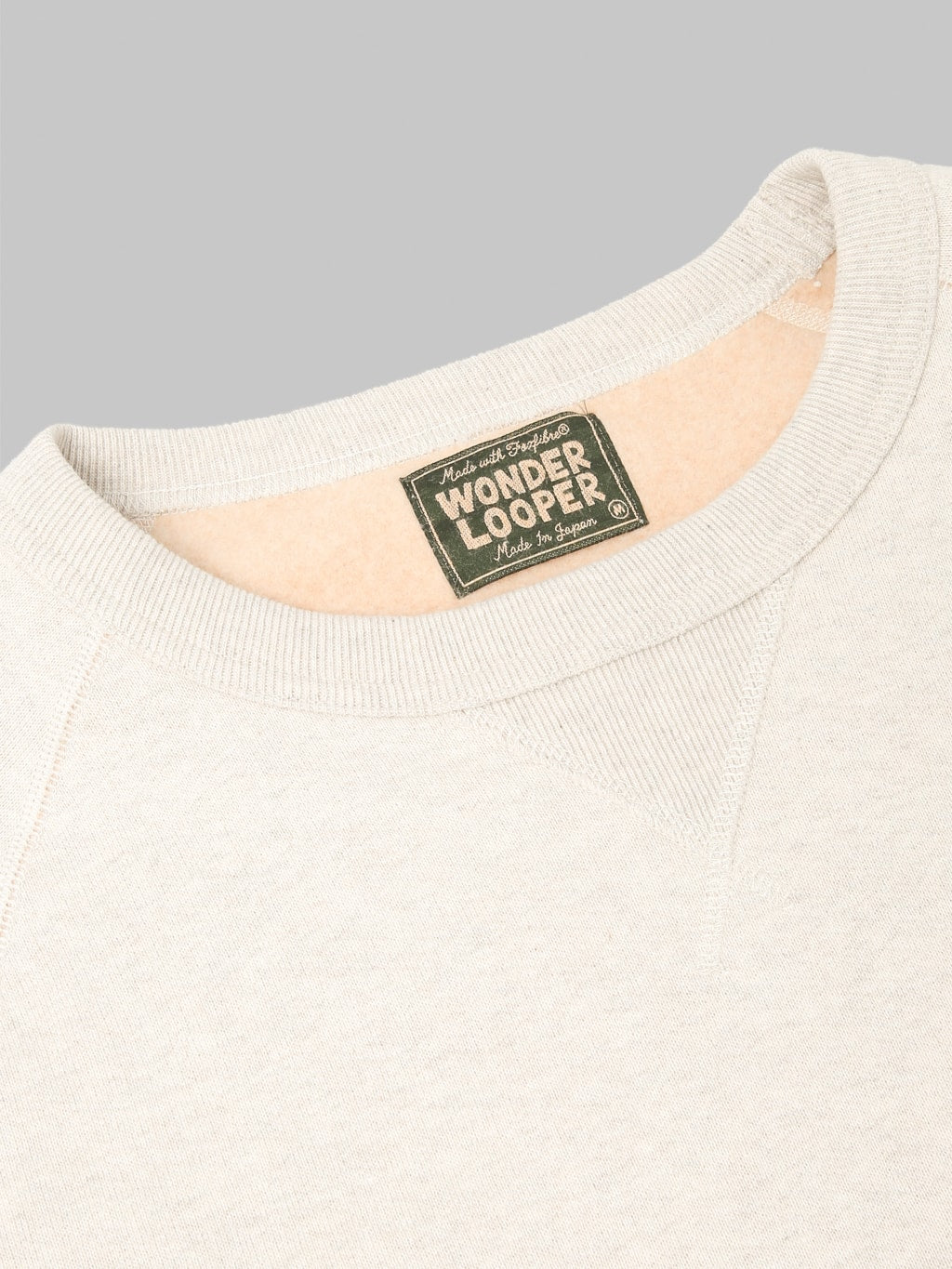 Wonder Looper Pullover Crewneck Fleeced Foxfibre Heather interior tag