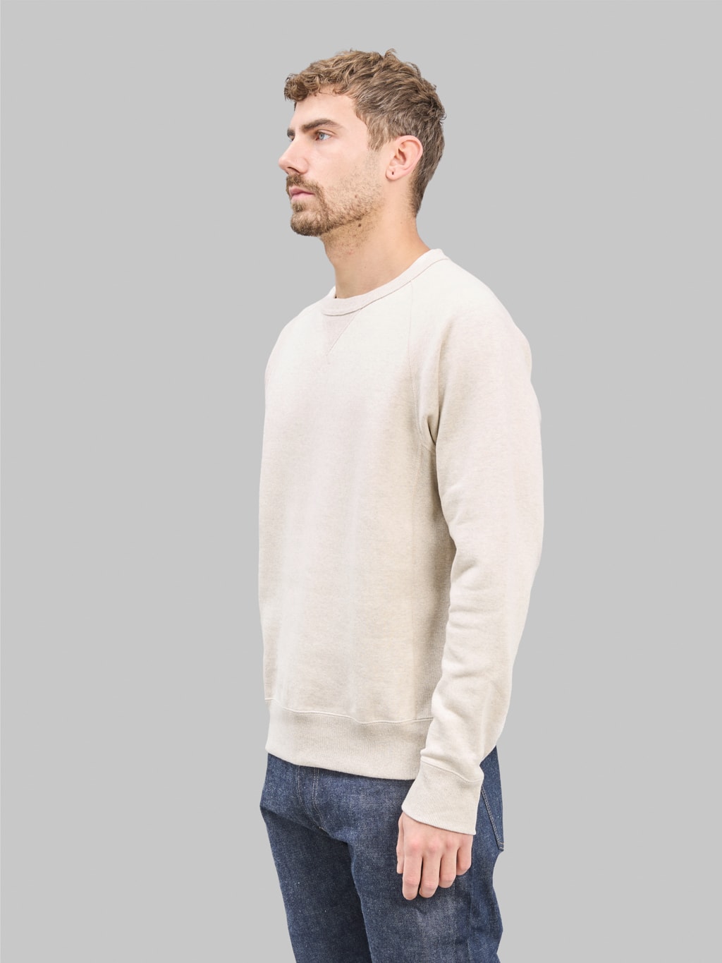 Wonder Looper Pullover Crewneck Fleeced Foxfibre Heather side look