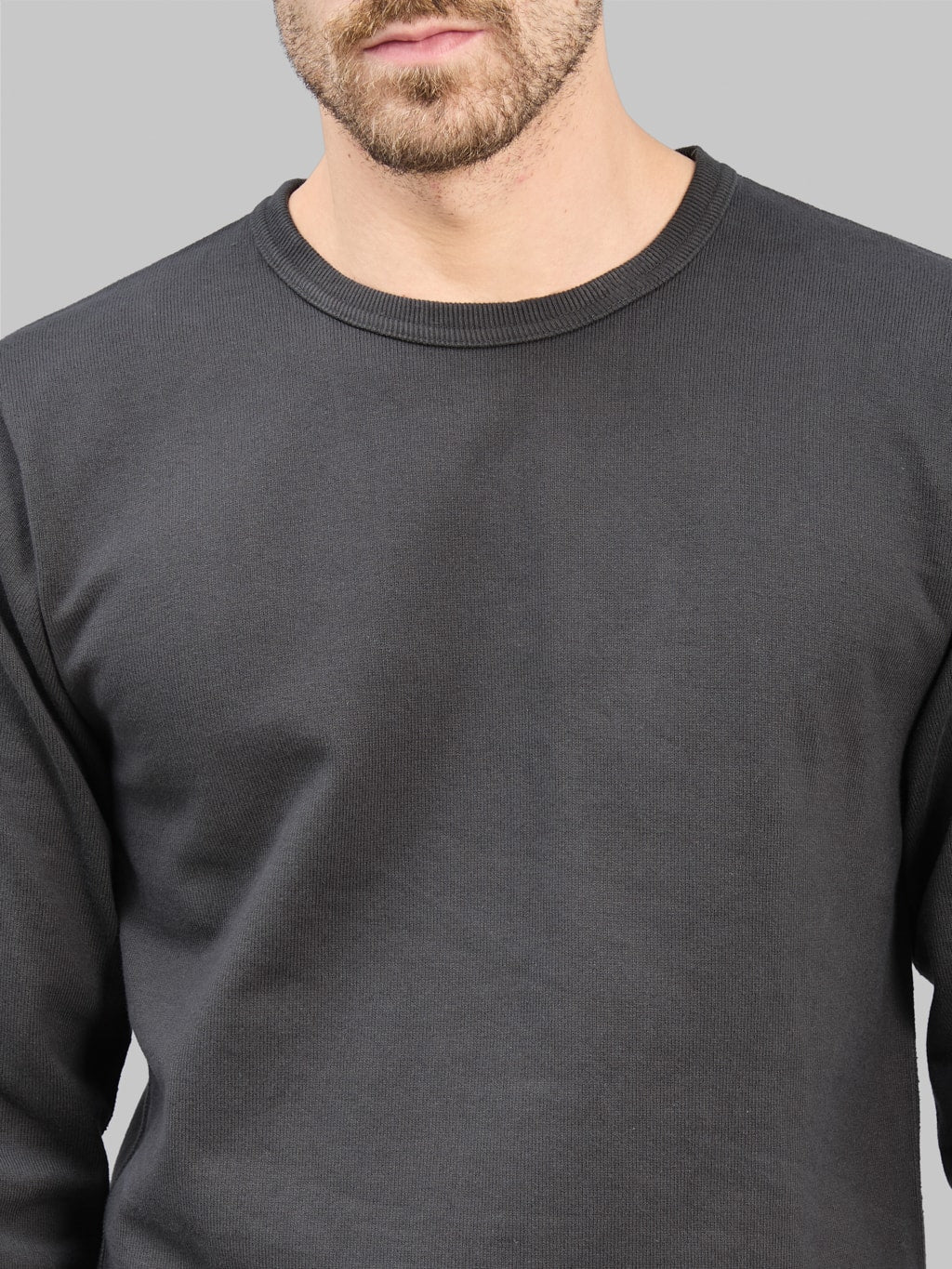 Wonder Looper Double Heavyweight Long Sleeve TShirt Sumi chest