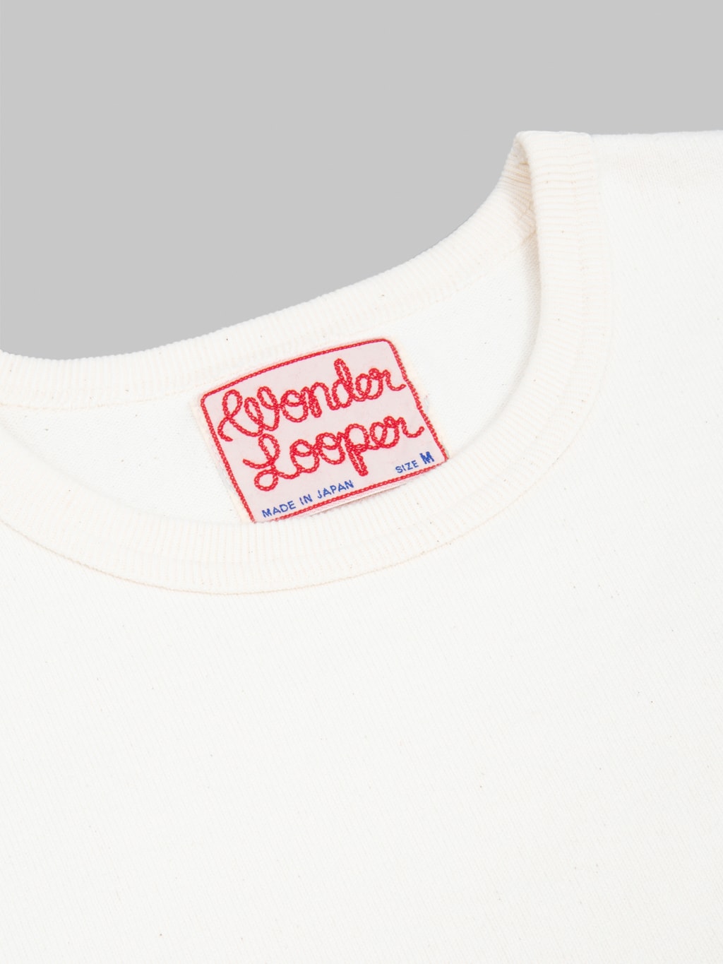 Wonder Looper Double Heavyweight Crewneck TShirt Ecru 100 cotton