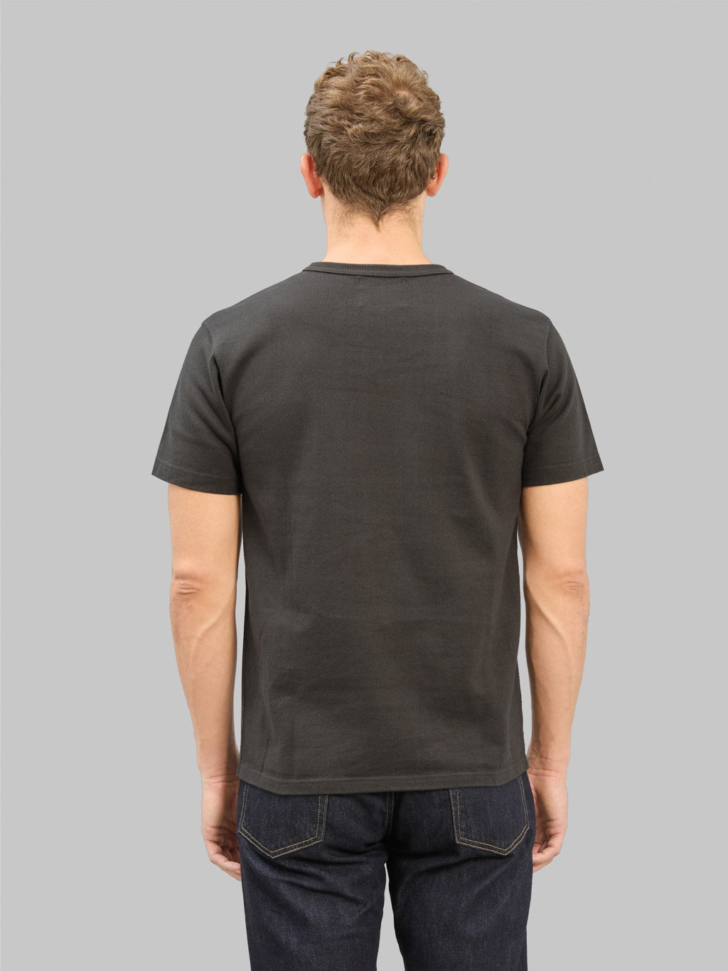 Wonder Looper Double Heavyweight Crewneck T-Shirt Sumi back fit