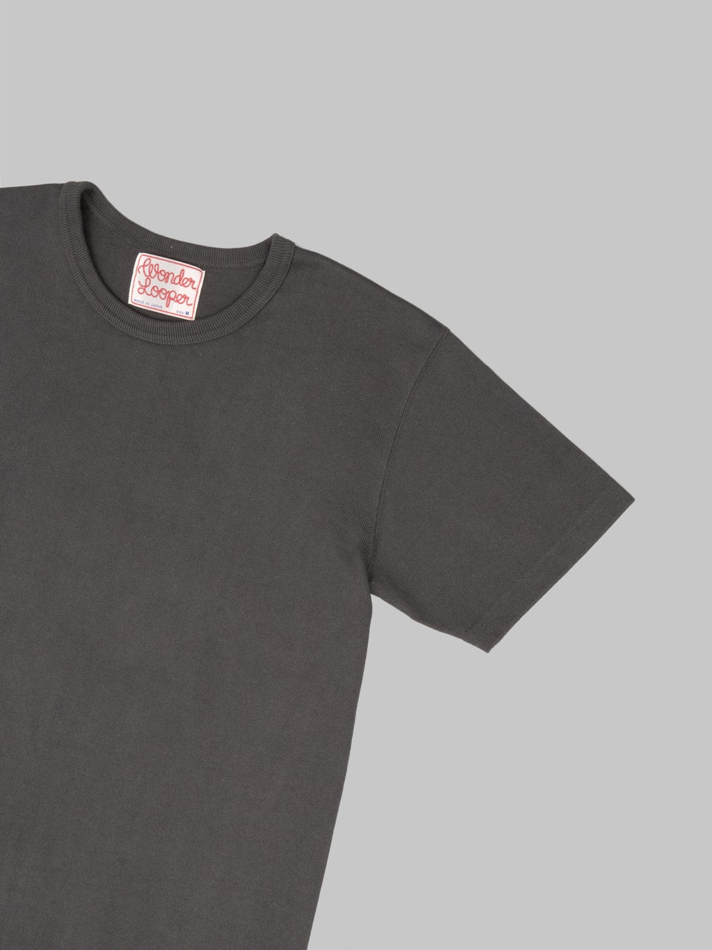 Wonder Looper Double Heavyweight Crewneck T-Shirt Sumi sleeve